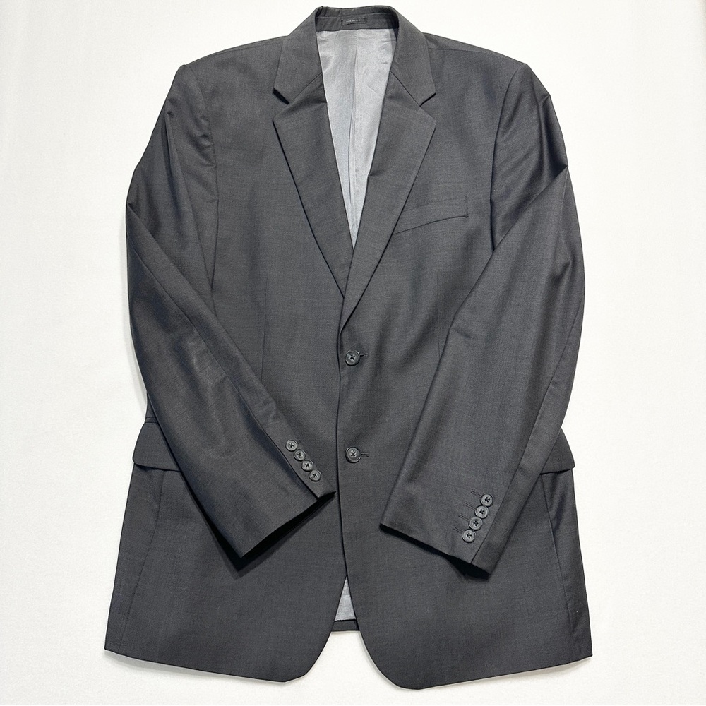 Express Men's Slim Fit Suit Jacket Charcoal Gray 2-Button Blazer Size 42R